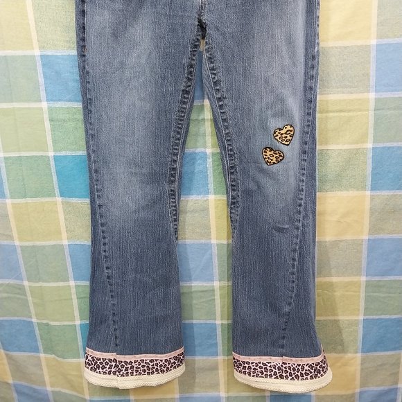 2477 Jeaniemade Size 10 Cato Turning Seams Upcycled Jeans - Picture 1 of 6